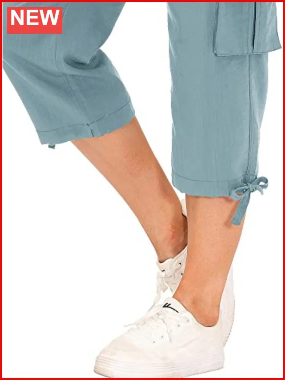 Cargo Capri Pants Loose Fit Casual Baggy Hiking Pants with Pockets
